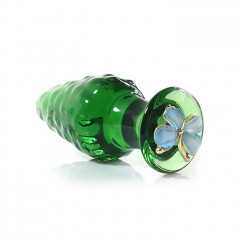 Стеклянный стимулятор в форме пробки с украшением