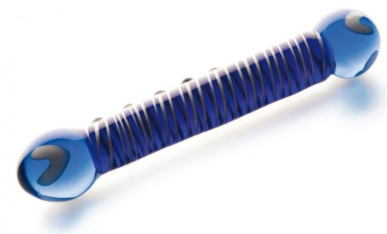 Голубой стеклянный двусторонний стимулятор