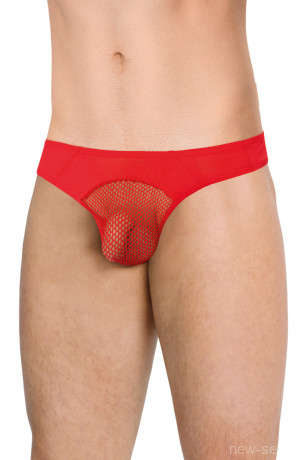 Мужские стринги красного цвета со вставками из сетки SoftLine Collection