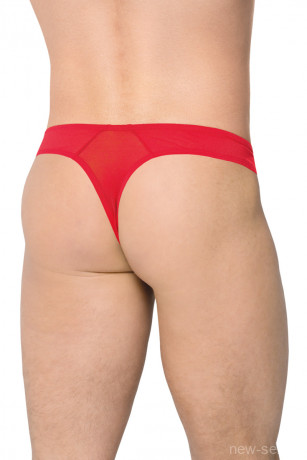 Мужские стринги красного цвета со вставками из сетки SoftLine Collection