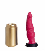 Красный рельефный фаллоимитатор Гиппогриф mini