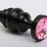 Пробка фигурная черная металл со стразом