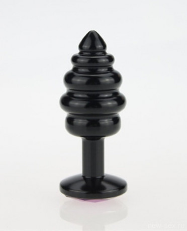 Пробка фигурная черная металл со стразом