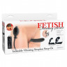 Женский страпон с ручным насосом Inflatable Vibrating Strapless Strap-On