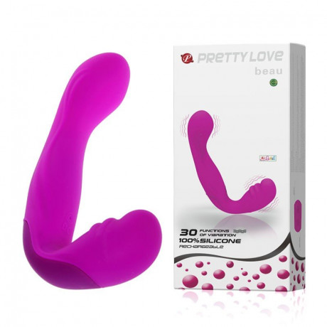 Перезаряжаемый безремневой страпон с вибрацией Beau