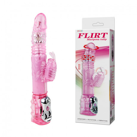 Ротатор с поступательными движениями и клиторальным стимулятором Flirt