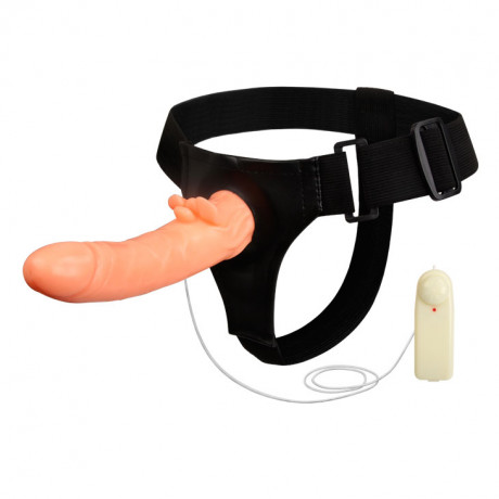 Мультискоростной страпон с вибрацией и выносным пультом