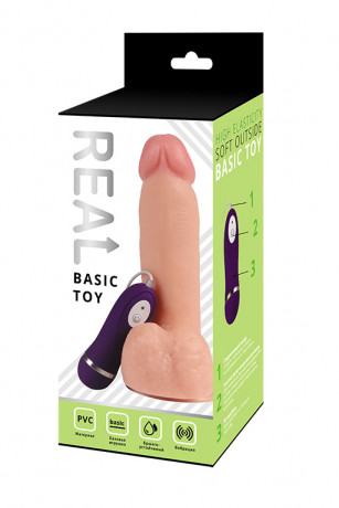 Реалистичный вибро фаллоимитатор с выносным пультом управления Real