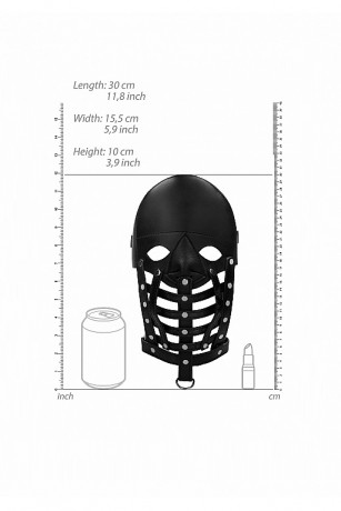 Полуоткрытая кожаная маска из высококачественной натуральной кожи Leather Male Mask