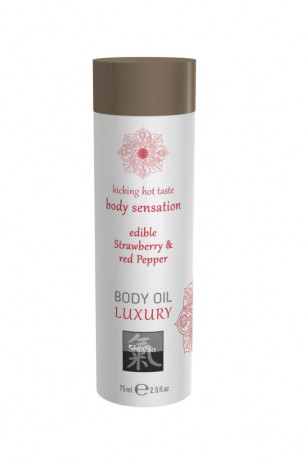 Съедобное масло для тела Клубника и Красный перец