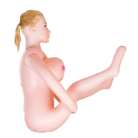 Надувная секс-кукла с реалистичной головой и поднятыми ножками