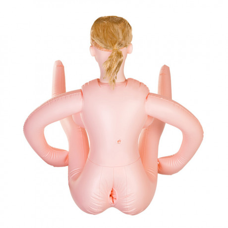 Надувная секс-кукла с реалистичной головой и поднятыми ножками