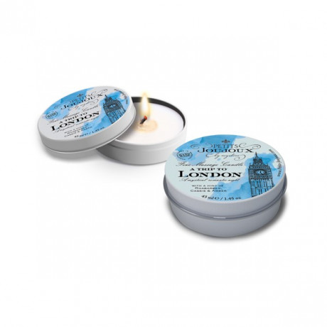 Массажное масло в виде свечи с ароматом черной смородины и амбры Petits JouJoux a Trip to London