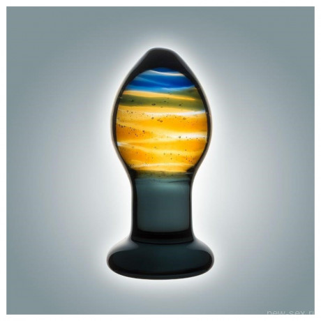 Анальная втулка из гладкого радужного стекла 