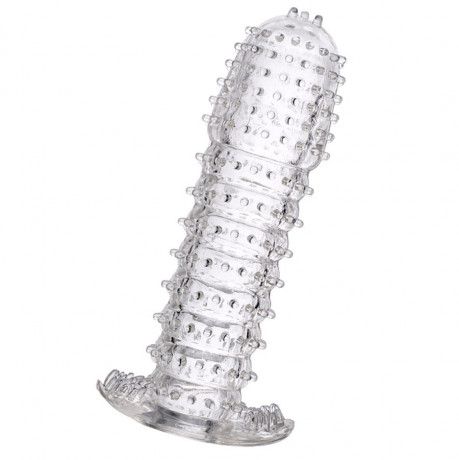 Гелевая прозрачная насадка c шипами