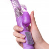 Фиолетовый вибратор с функцией вращения и мощным клиторальным стимулятором High-Tech fantasy