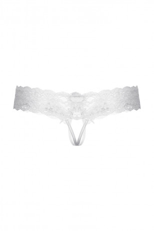 Трусики кружевные с открытым доступом и широкой резинкой из кружева