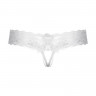 Трусики кружевные с открытым доступом и широкой резинкой из кружева