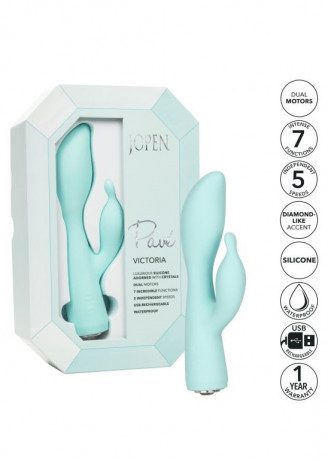 Изумительный перезарежаемый вибромассажер кролик в стилеТиффани Pave Victoria