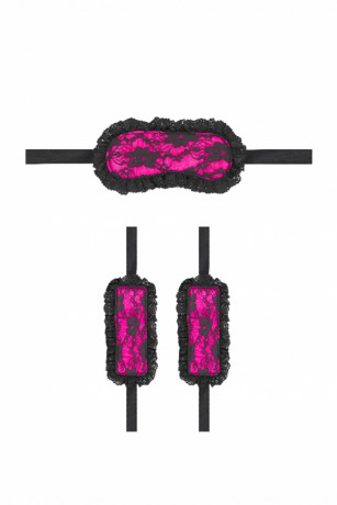 Кружевная маска на глаза закрытого типа с наручниками Introductory Bondage Kit 7