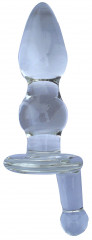 Анальный стимулятор прозрачный с оригинальной ручкой