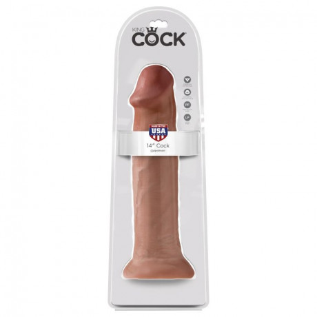 Огромный фаллос реалистик на присоске King Cock 14 Cock Flesh