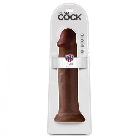 Огромный фаллос реалистик на присоске King Cock 14 Cock Flesh