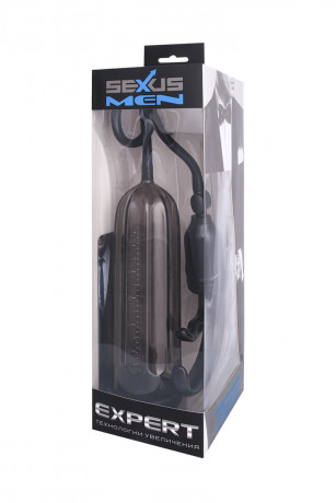 Вакуумная помпа для пениса дымчатого цвета с механическим насосом Expert