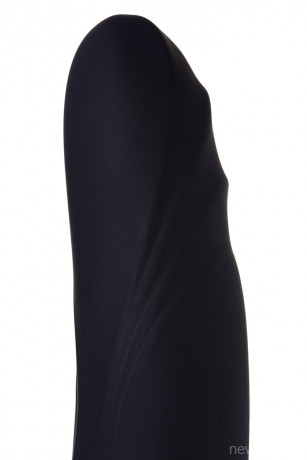 Черный стильный вибратор из нежного силикона с клиторальным отростком Thunder