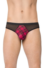 Трусы мужские с клетчатой вставкой черно-красного цвета SoftLine Collection