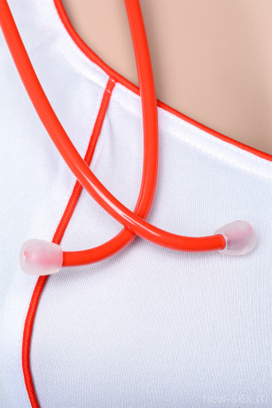 Костюм медсестры красно-белого цвета дополненный аксессуарами Angel XL