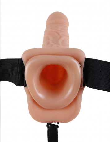 Полый мужской страпон с вибрацией и мошонкой 7 Vibrating Hollow Strap-On with Balls