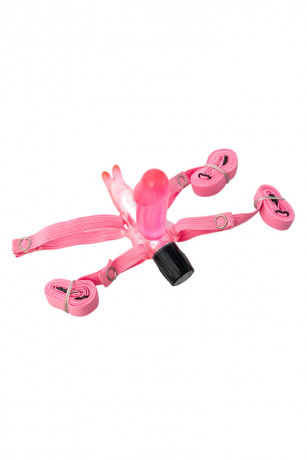 Водонепроницаемый поясной вибратор с отростком для стимуляции клитора TOYFA