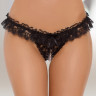 Откровенные черные стринги из нежного кружева с доступом к интимным зонам SoftLine Collection
