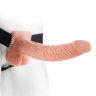 Полый страпон телесного цвета Hollow Strap-On with Balls