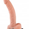 Полый страпон телесного цвета Hollow Strap-On with Balls