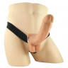 Полый страпон телесного цвета Hollow Strap-On with Balls