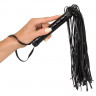 Чёрная многохвостая плеть из полиуретана Flogger