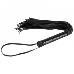 Чёрная многохвостая плеть из полиуретана Flogger