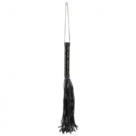Чёрная многохвостая плеть из полиуретана Flogger
