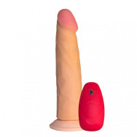 Вибромассажер с реалистичным дизайном из пластичного и мягкого материала и пультом