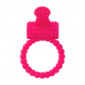 Розовое силиконовое эрекционное кольцо с вибрацией A-Toys