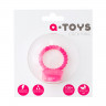 Розовое силиконовое эрекционное кольцо с вибрацией A-Toys