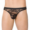 Кружевные мужские стринги черного цвета SoftLine Collection