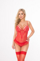 Красное боди с открытым доступом Emily