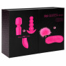 Набор из маски и пуховки с набором разных насадок для вибратора Pleasure Kit 3