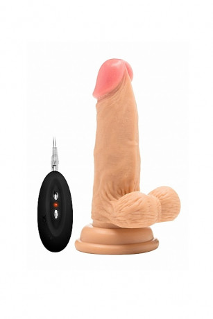 Фаллоимитатор с вибрацией и пультом управления Vibrating Realistic Cock With Scrotum 6 Inch