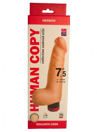 Реалистичный вибратор телесного цвета из киберкожи HUMAN COPY 7,5