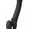 Черный безремневой страпон из мягкого и эластичного силикона Strap-on-me