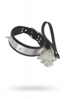 Ошейник со вставкой имитирующей металл